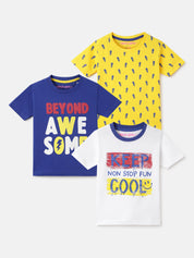 Boy's 3-Pack Awesome Print Cotton T-Shirts