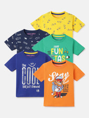 Boy's 5-Pack Cool Print Cotton T-Shirts