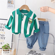 Boys Cotton Winter Wear Pack of 2 Outfits - Green Day food & New Yellow Print