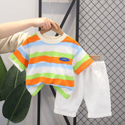 Boy's Multicolor Print T-Shirt & Shorts Set