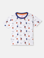 Boy's 5-Pack Basketball Print Cotton T-Shirts