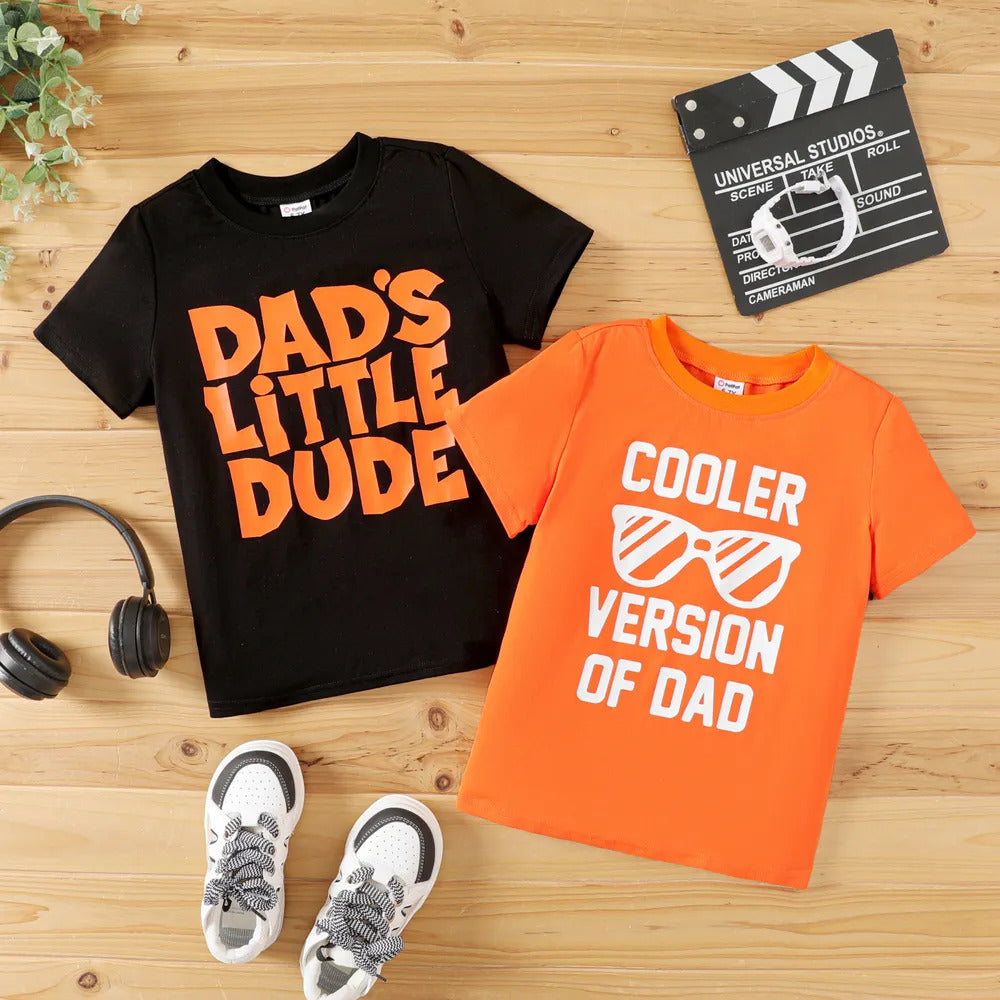 Boy's 2-Pack Orange & Black Print T-Shirts