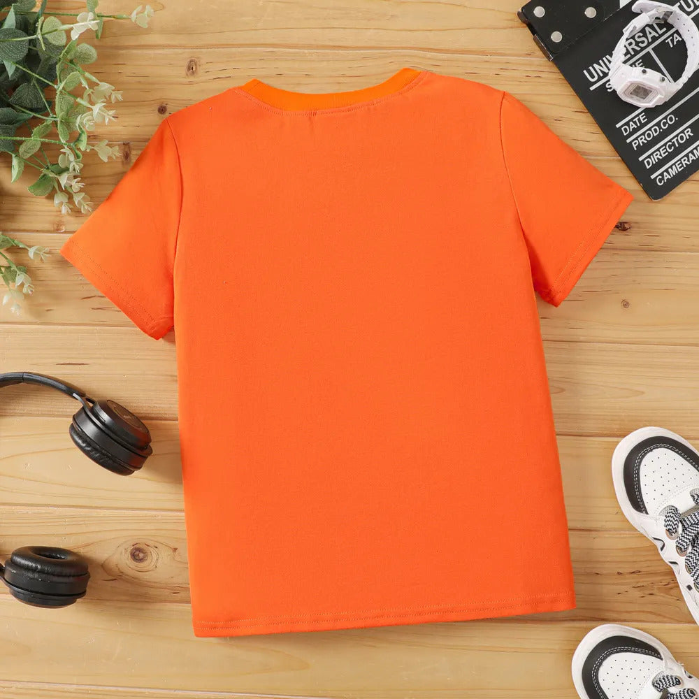 Boy's 2-Pack Orange & Black Print T-Shirts