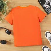 Boy's 2-Pack Orange & Black Print T-Shirts