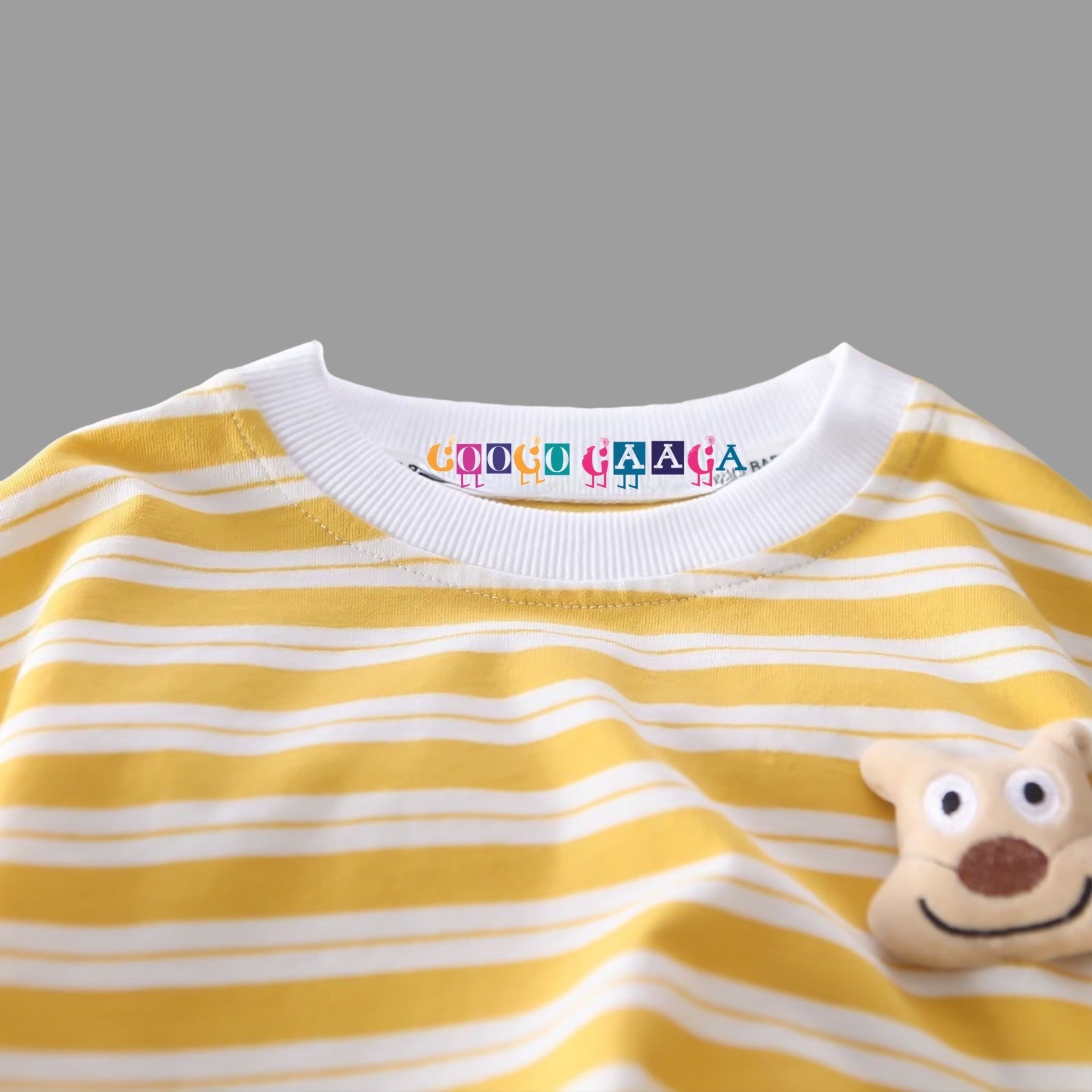Boy's Yellow Striped T-Shirt & Shorts Set