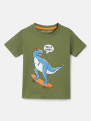 Boy's 5-Pack Dino Print Cotton T-Shirts