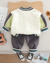 Boys Elephat Printed Jacket & SweaSweatshirt With denim Pant