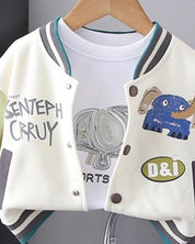 Boys Elephat Printed Jacket & SweaSweatshirt With denim Pant