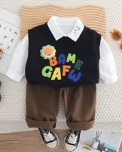 Boys Bame Printed SweaSweatshirt with denim Pant