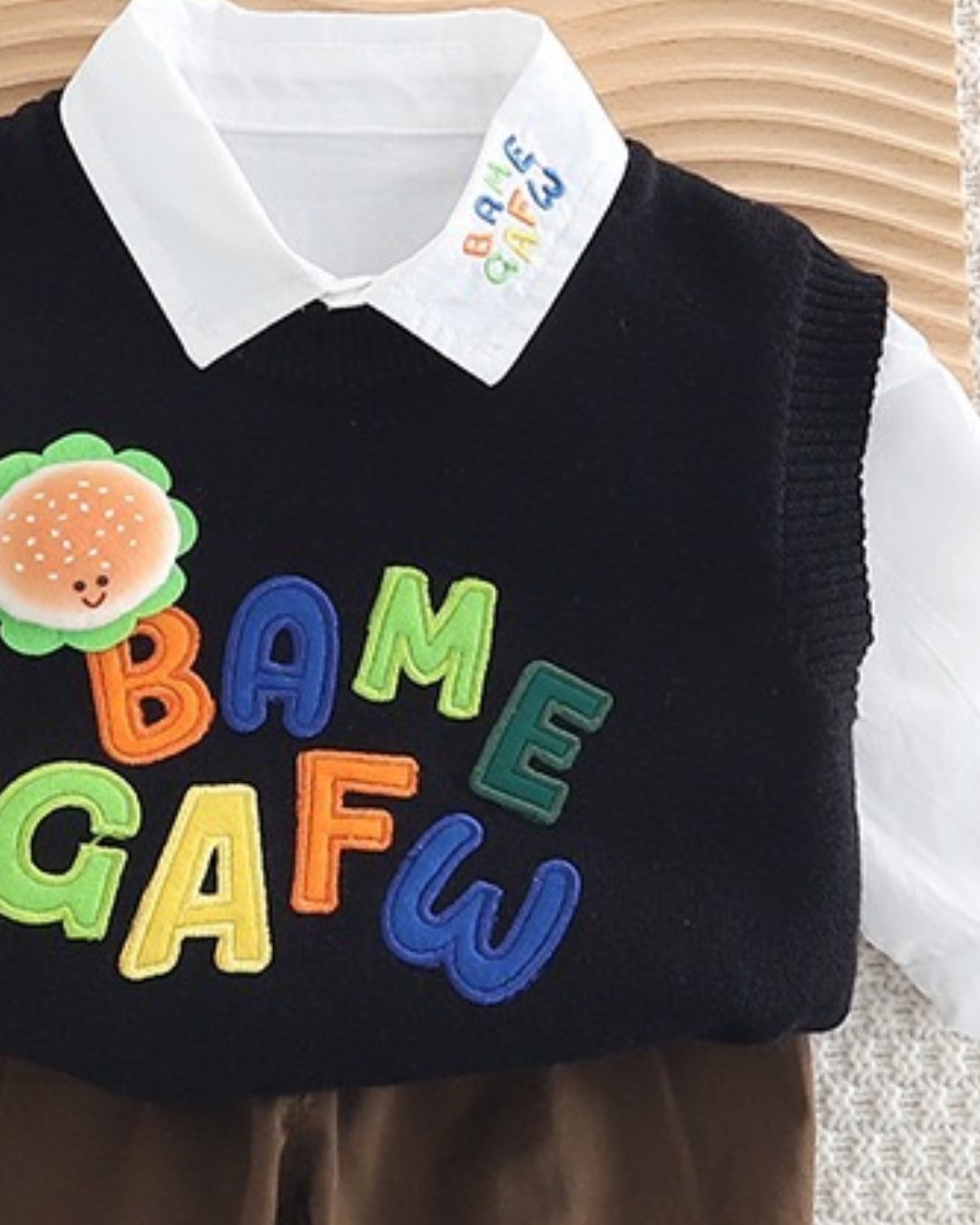 Boys Bame Printed SweaSweatshirt with denim Pant