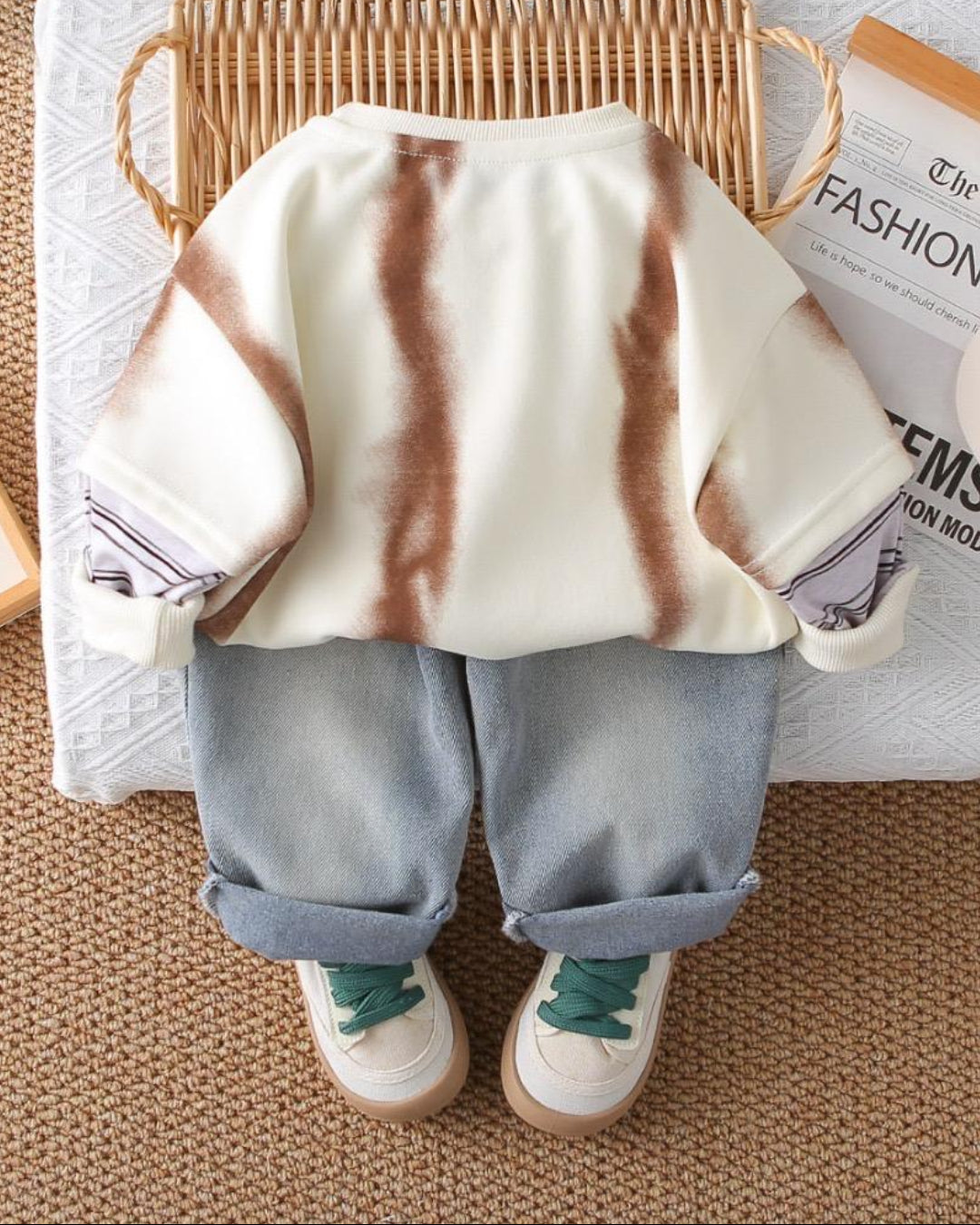 Boys Tomorrow Printed Sweatshirt And Denim Pant