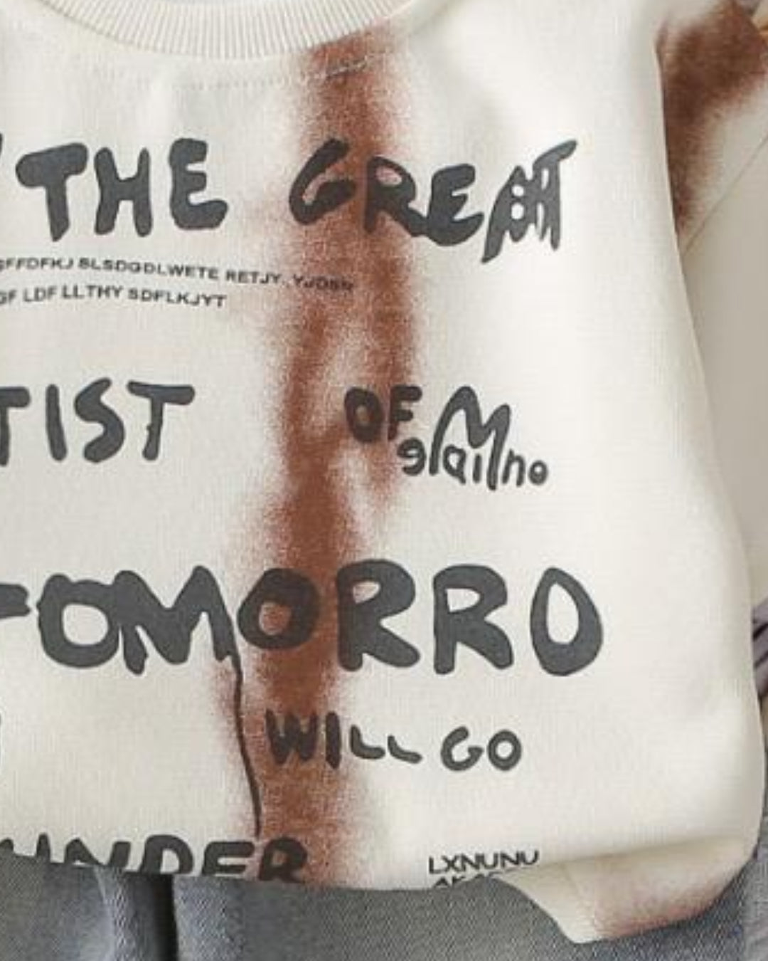 Boys Tomorrow Printed Sweatshirt And Denim Pant