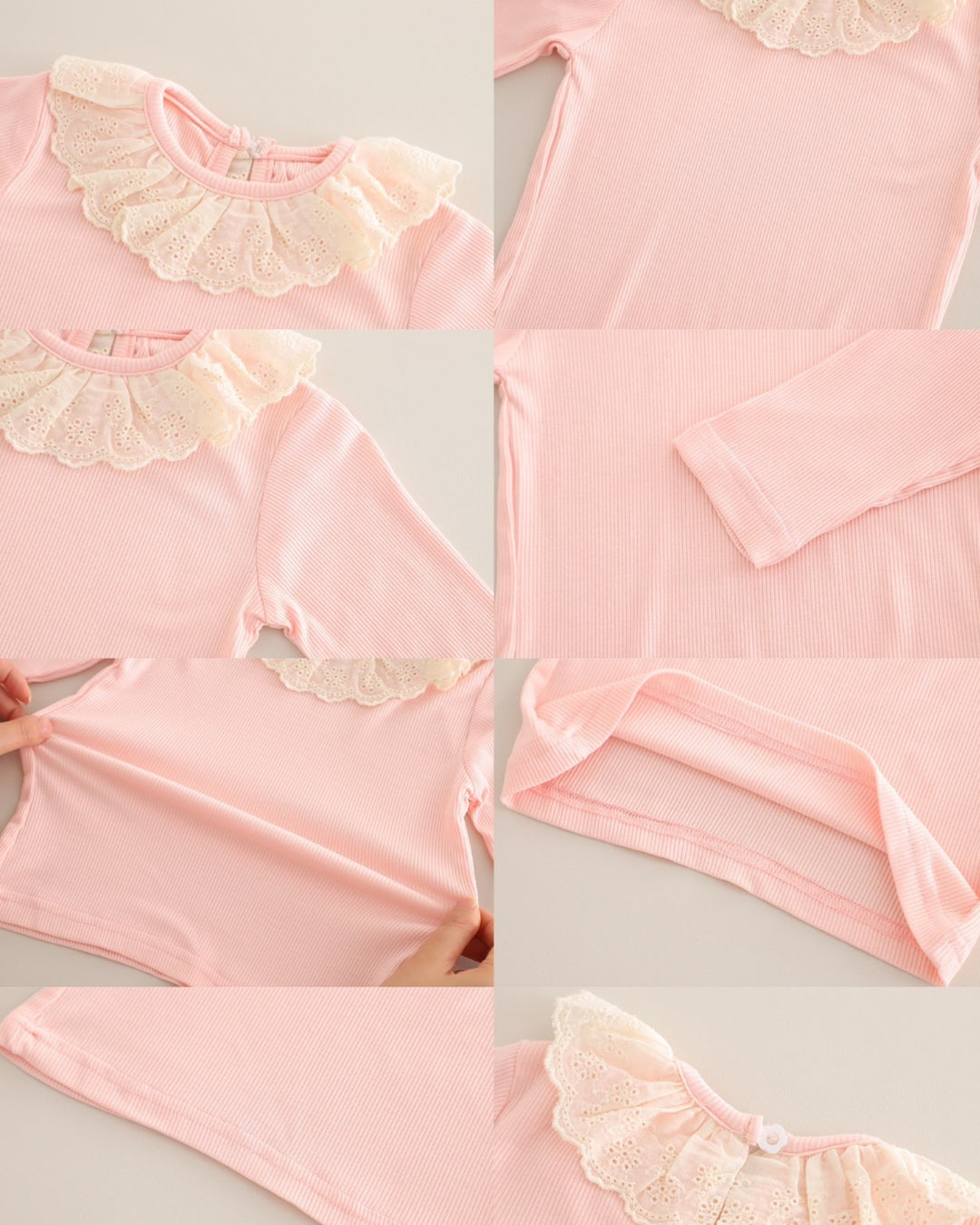 Girl's White Lace Frock Denim Set