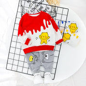 Boy's Red Teddy Print Sweatshirt & Joggers Set