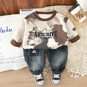 Boys ARTCHIVE Printed Sweatshirt And Denim Pant