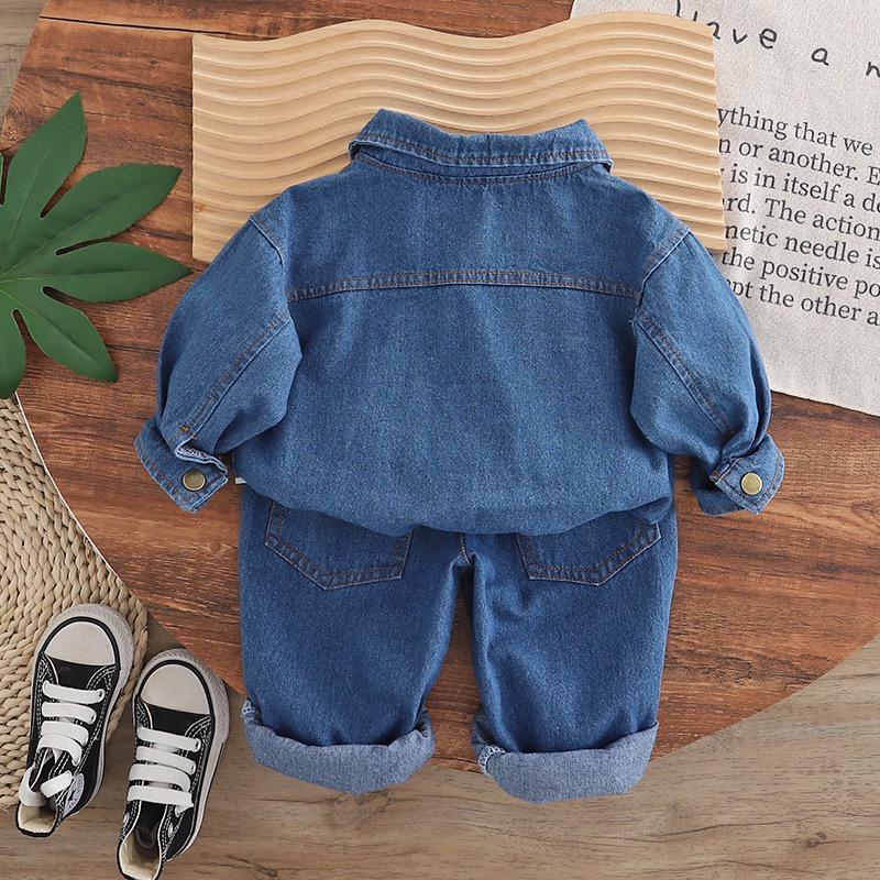 Boys Blue Denim Set with SweaSweatshirt