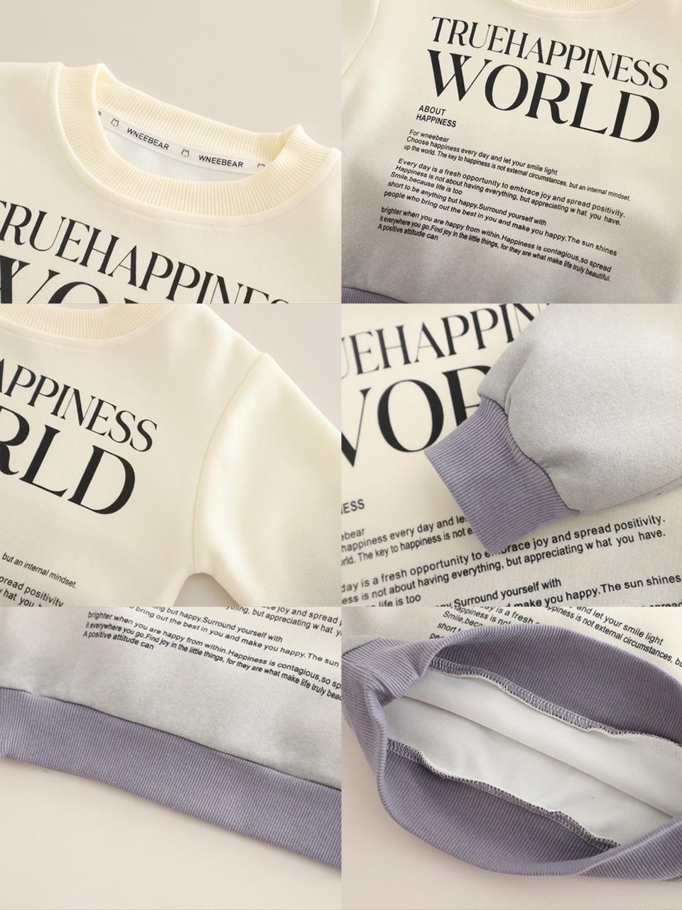 Boys World Printed Sweatshirt with Denim Pant