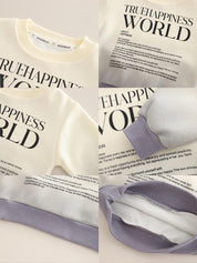 Boys World Printed Sweatshirt with Denim Pant