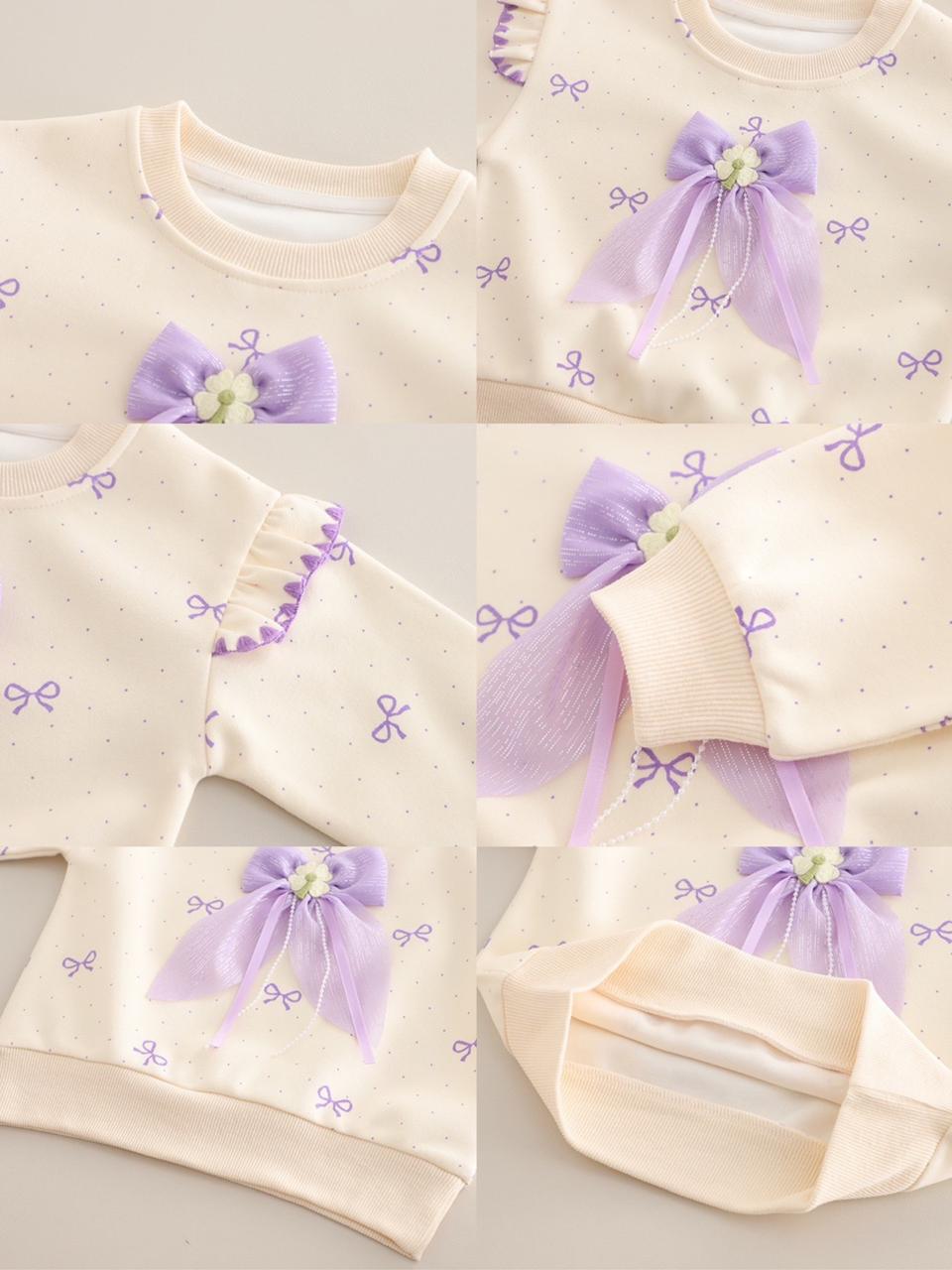 Girls Cream Top With Denim Pant