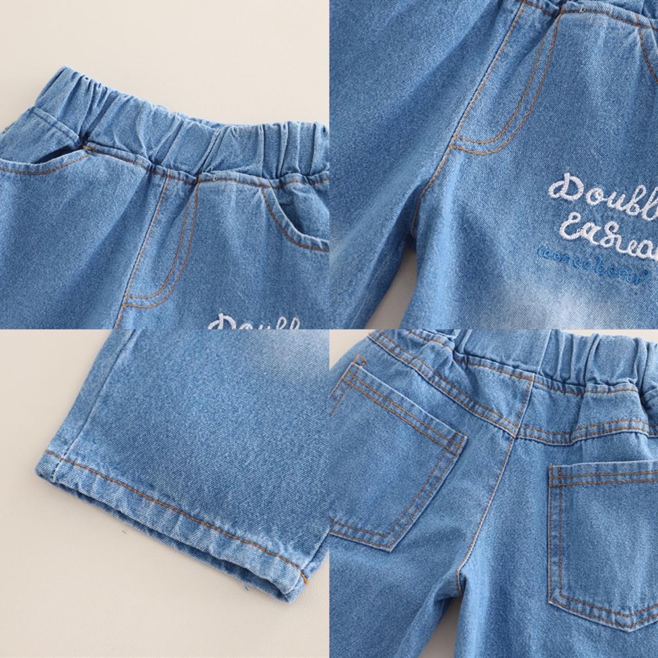 Boys Light Blue Denim Set with SweaSweatshirt