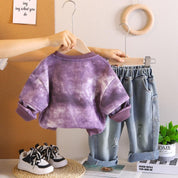 Boys ONE Printed Sweatshirt And Denim Pant