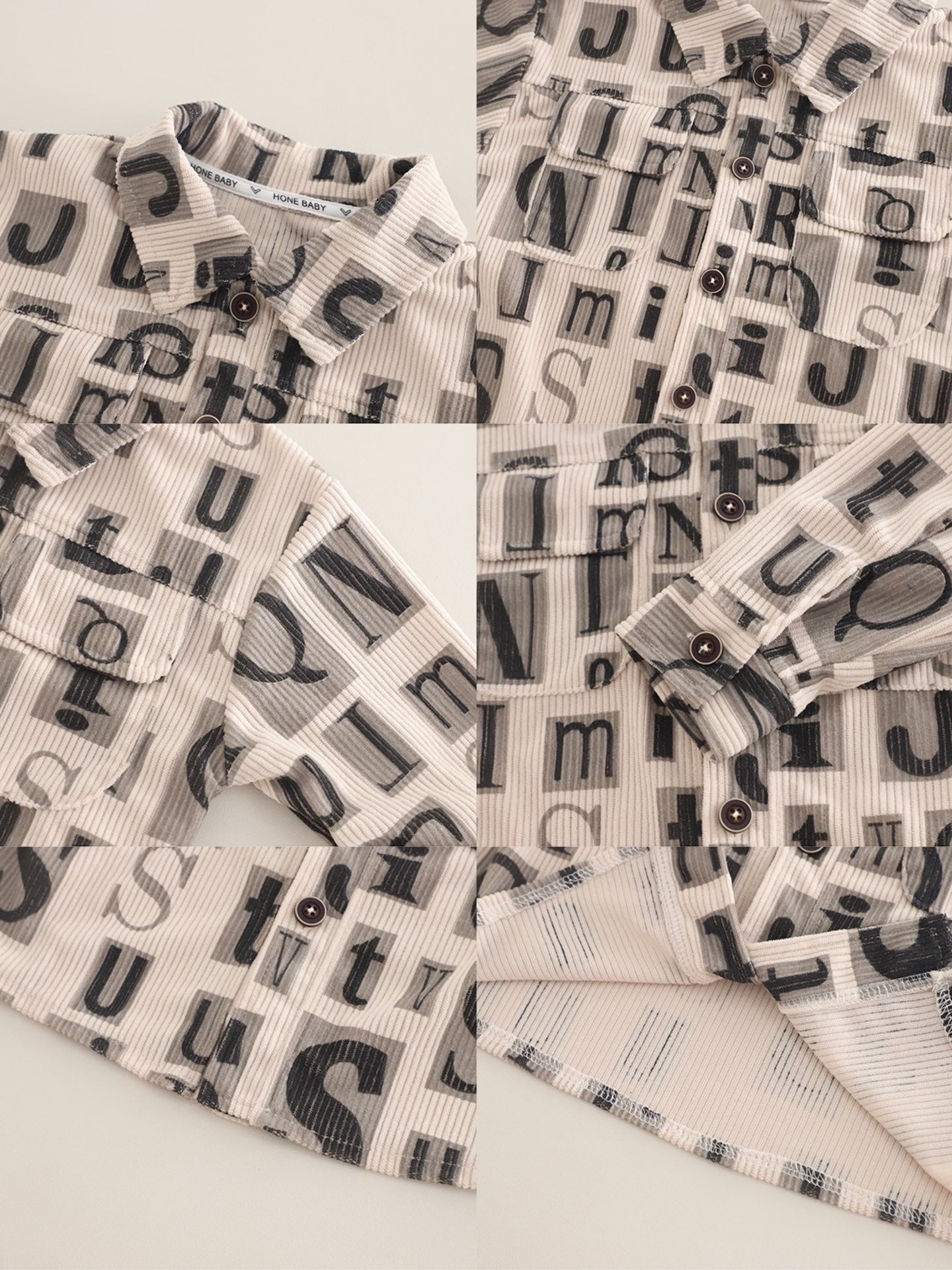 Boys Cotton Knit All Over Text Printed Shirt, T-shirt With Jeans - Cream