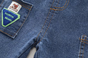 Boy's Blue Teddy Print Cotton Pants