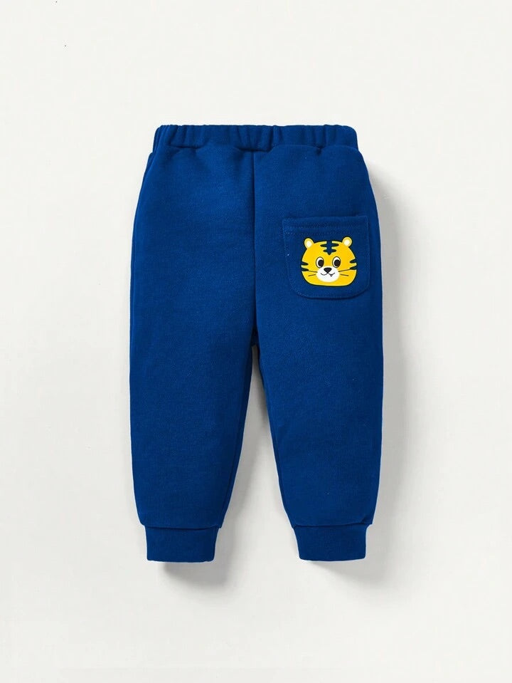 Boy's Cream Lion Print Sweatshirt & Pants Set