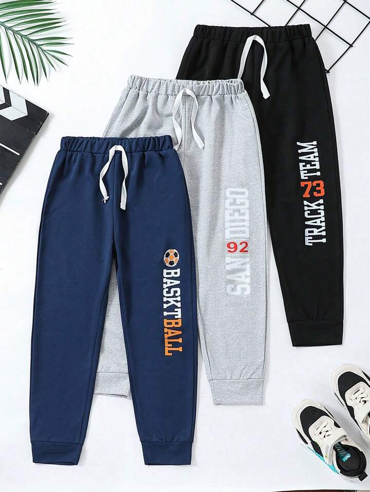 Boy's 3-Pack Basketball Print Joggers