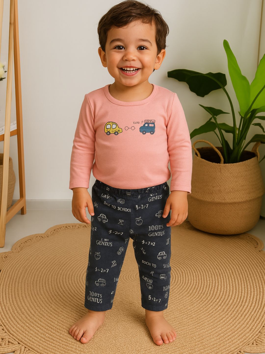 Pink Car Tshirt And Bottom