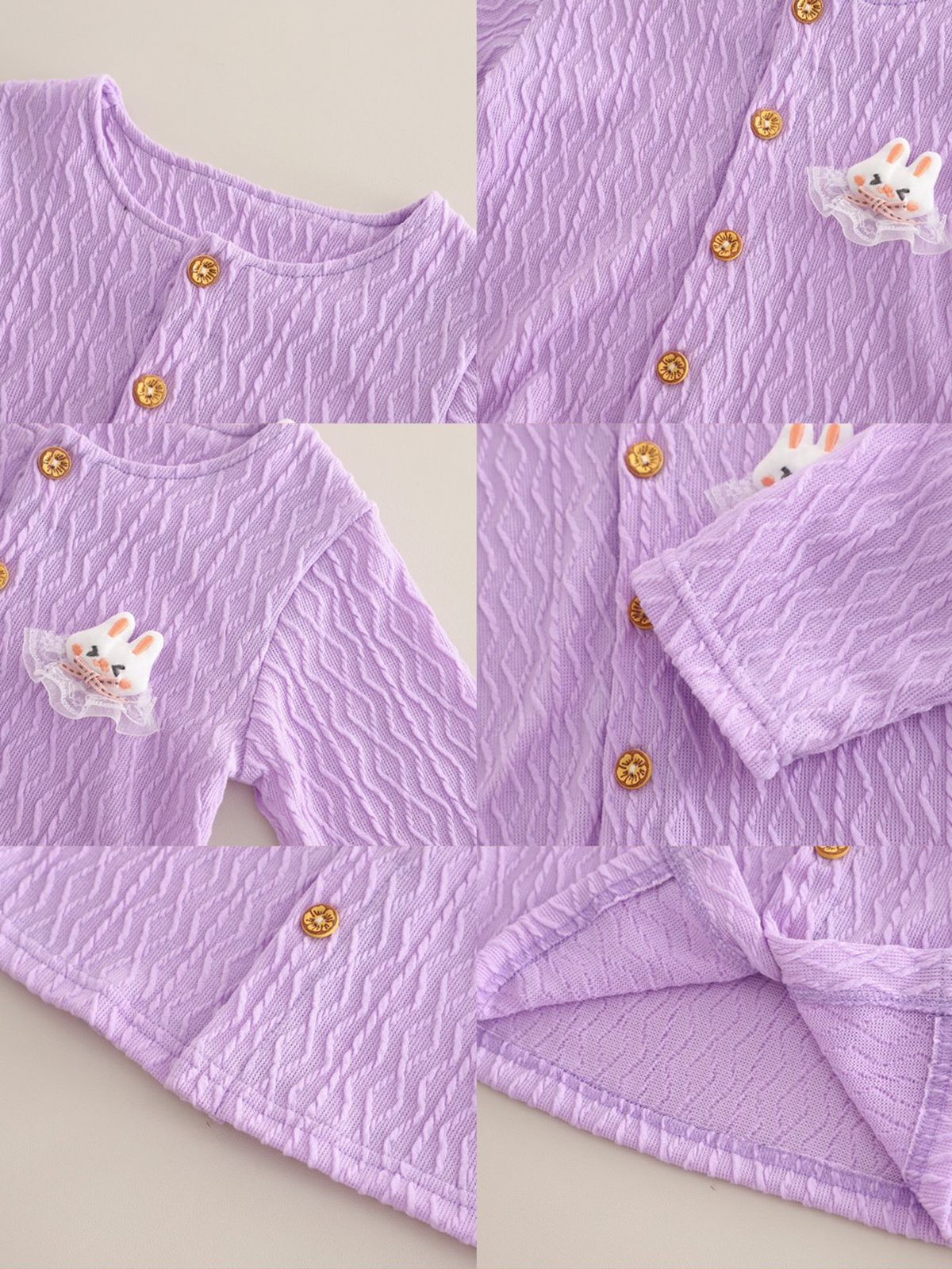 Girls Lavender Kitty Jacket with Denim Pant