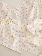 Girls Lavender Kitty Jacket with Denim Pant