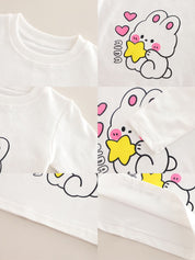 Girl's Purple Rabbit Jacket With Denim Pant