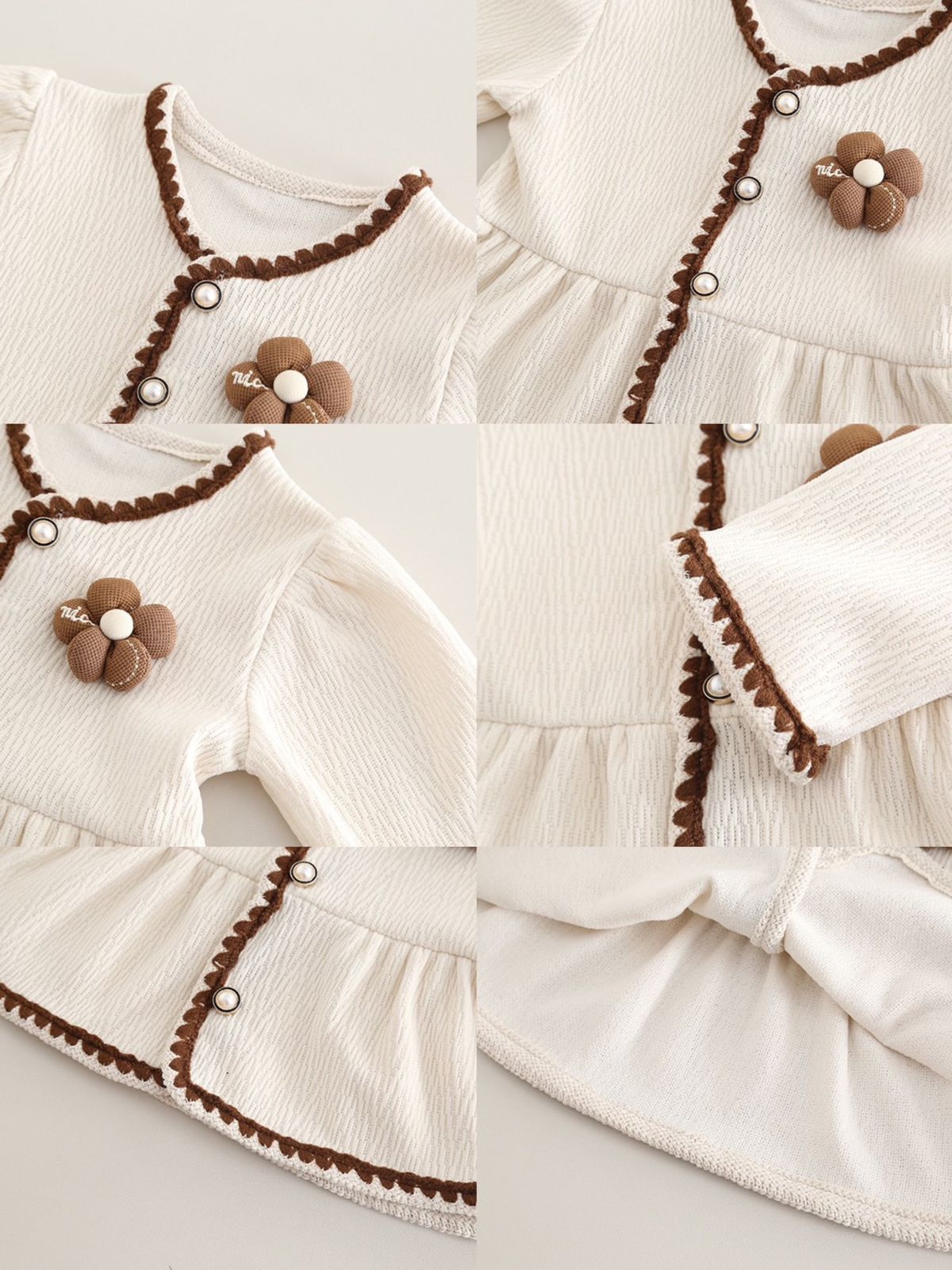 Girls White jacket With White Flower and Pant