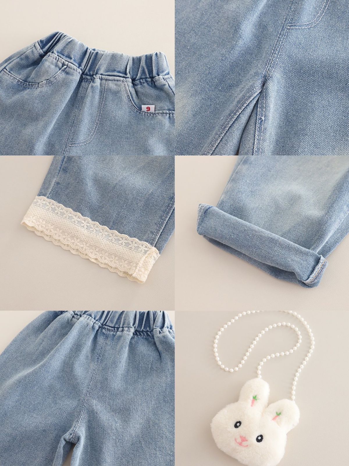 Pink Rabbit Jacket With Denim Pant