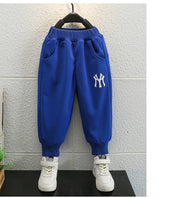 Boy's Blue Text Print Sweatshirt & Pants Set