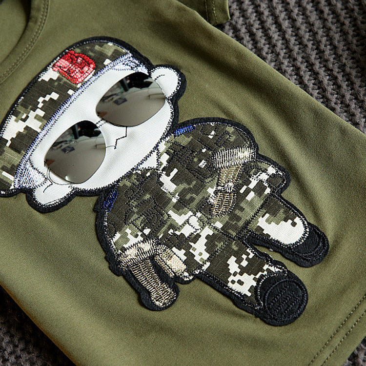 Boy's Green Army Print T-Shirt & Shorts Set