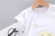 Boy's Multicolor Duck Print T-Shirt & Shorts Set