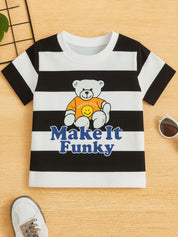 Boys Striped Round Neck T-shirt