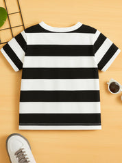 Boys Striped Round Neck T-shirt