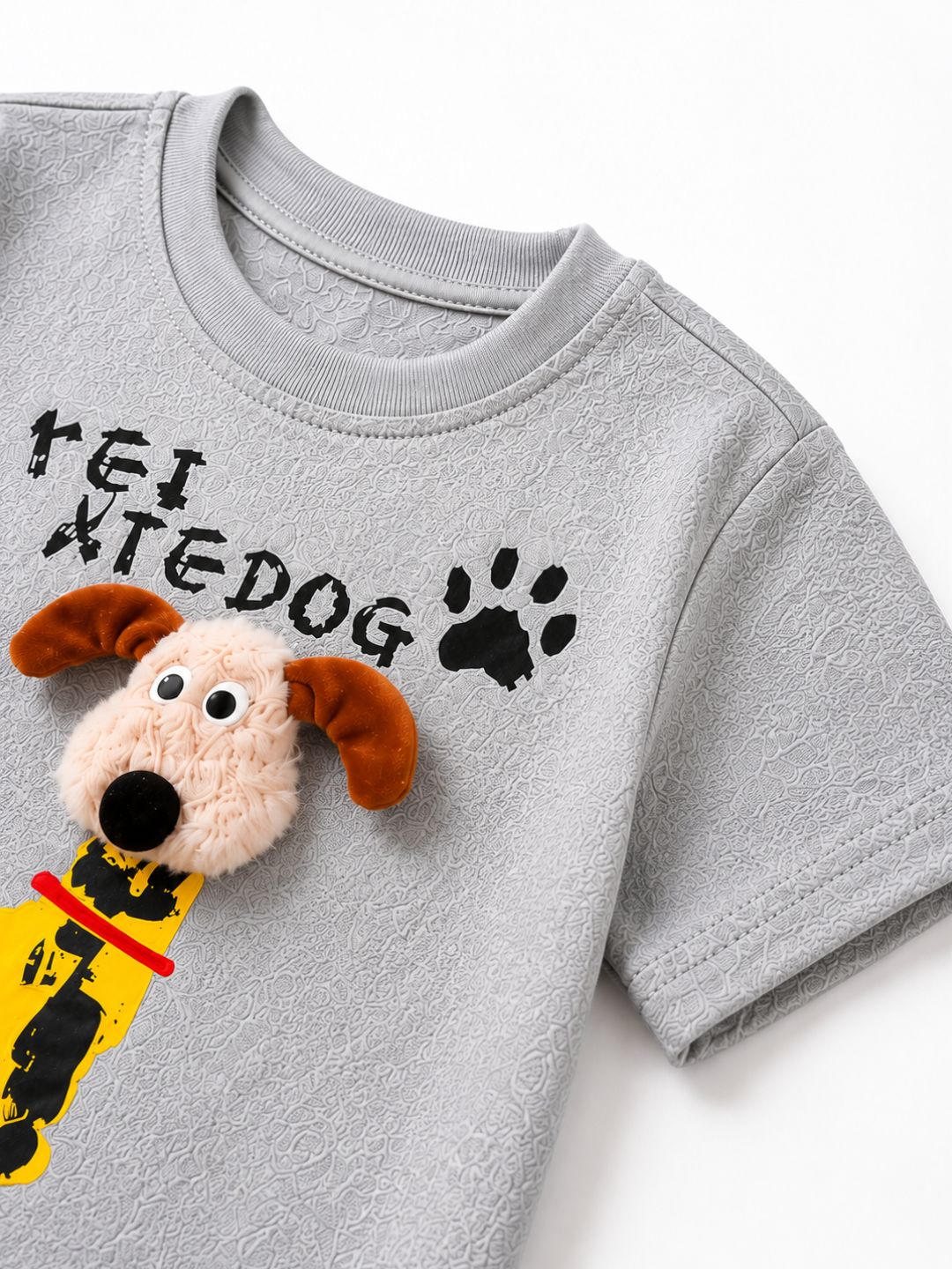 Googo Gaaga Boys Cotton Girafffe & Dog Printed T-Shirt & Shorts Set pack of 2 - Black & Grey