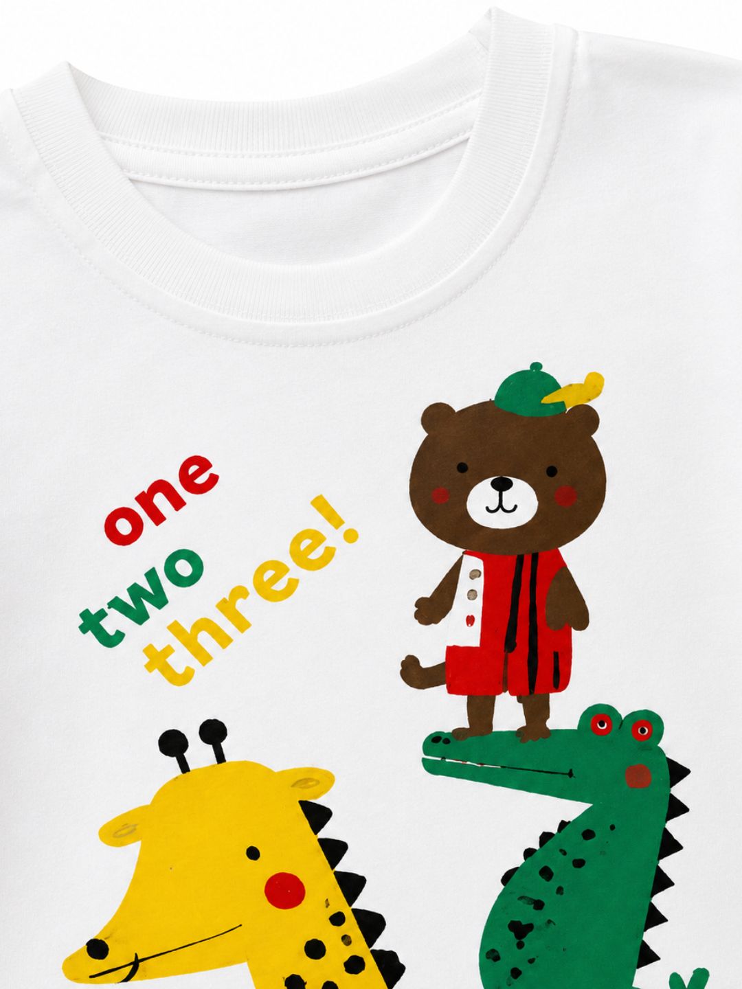 Googo Gaaga Boys Cotton Alligator & Girafffe Printed T-Shirt & Shorts Set pack of 2 - White & Red