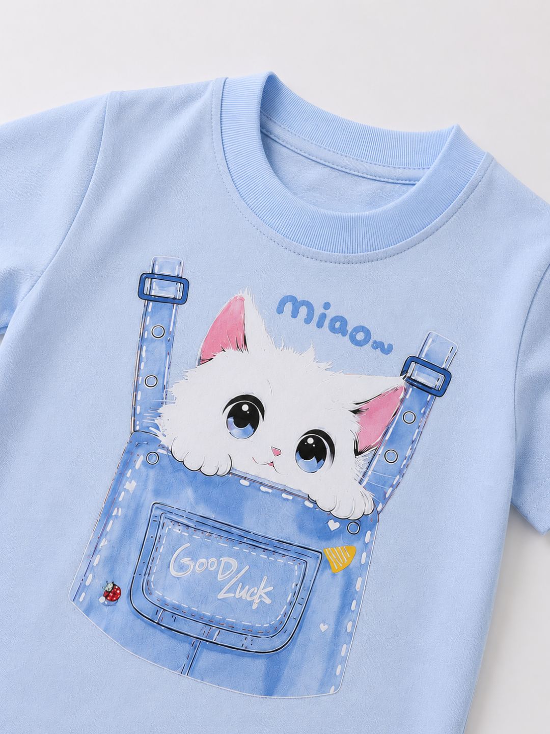 Googo Gaaga Boys Cotton Cat & Dog Printed T-Shirt & Shorts Set pack of 2 - Blue