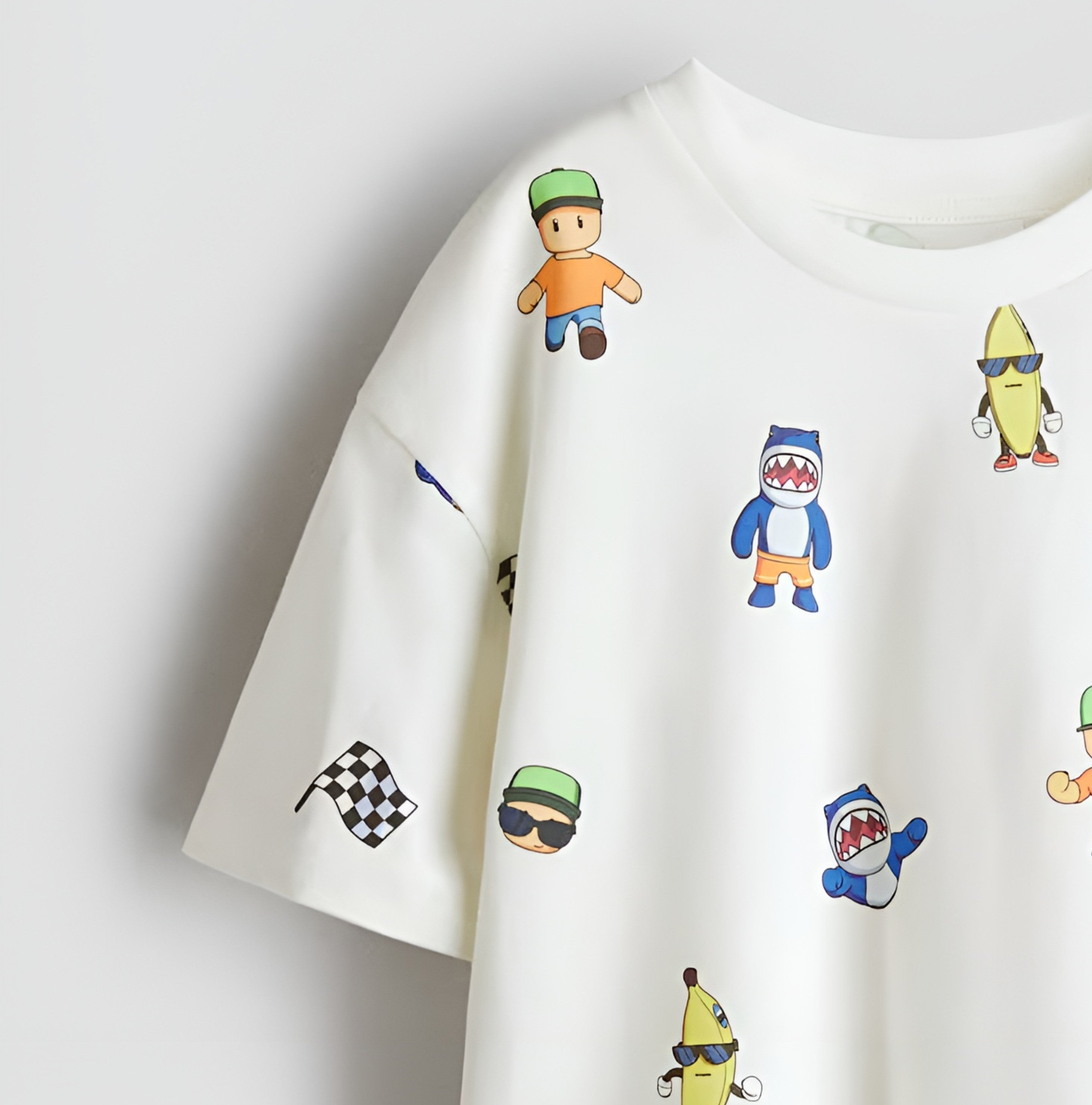 Boy's MiniCartoon Print Half-Sleeve T-Shirt - White