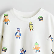 Boy's MiniCartoon Print Half-Sleeve T-Shirt - White
