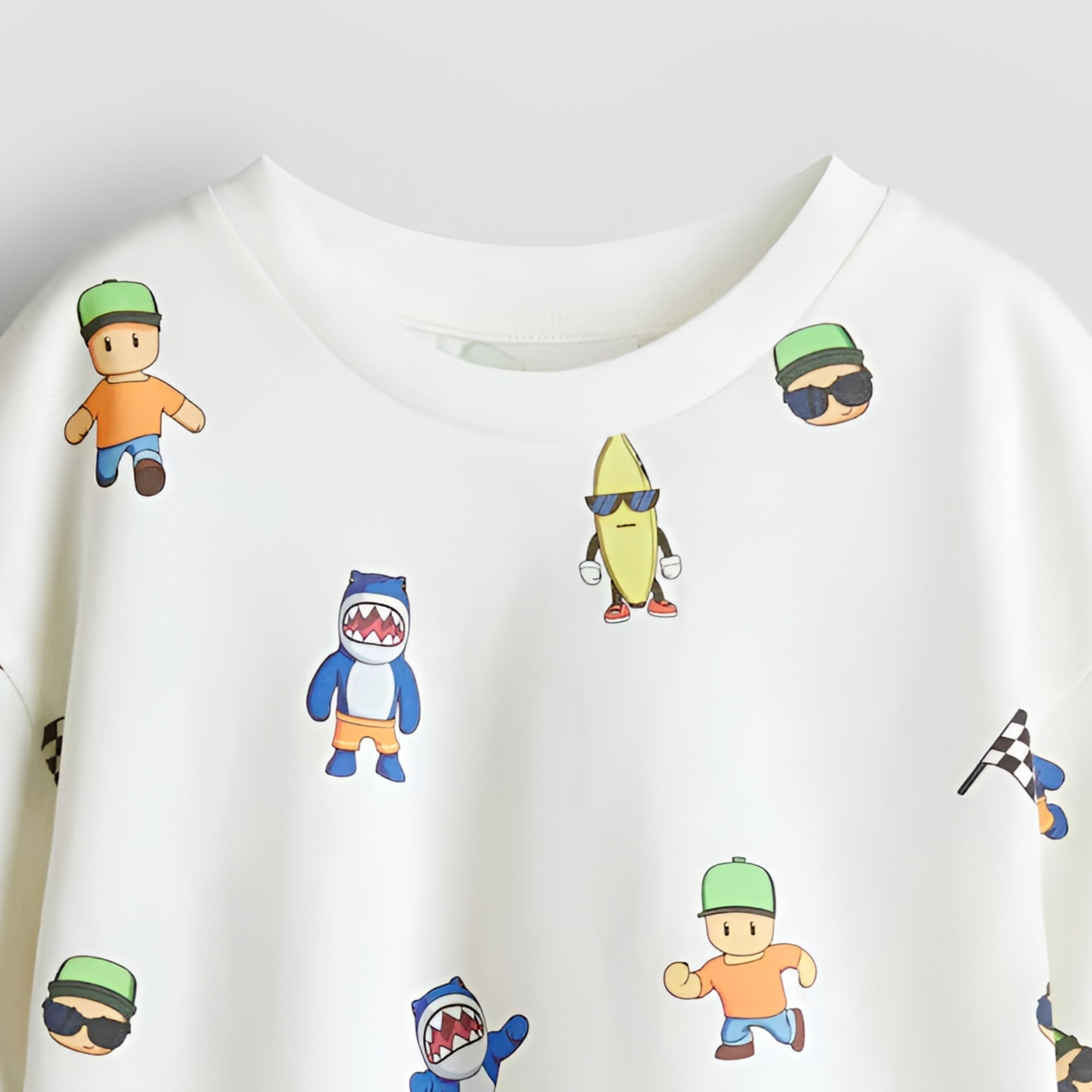 Boy's MiniCartoon Print Half-Sleeve T-Shirt - White
