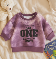 Boy's Cotton Knit Light Winter Full Sleeves Text Print Sweatshirt - Purple