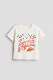 Googo Gaaga Boys Cotton Happiness Printed T-Shirt - White