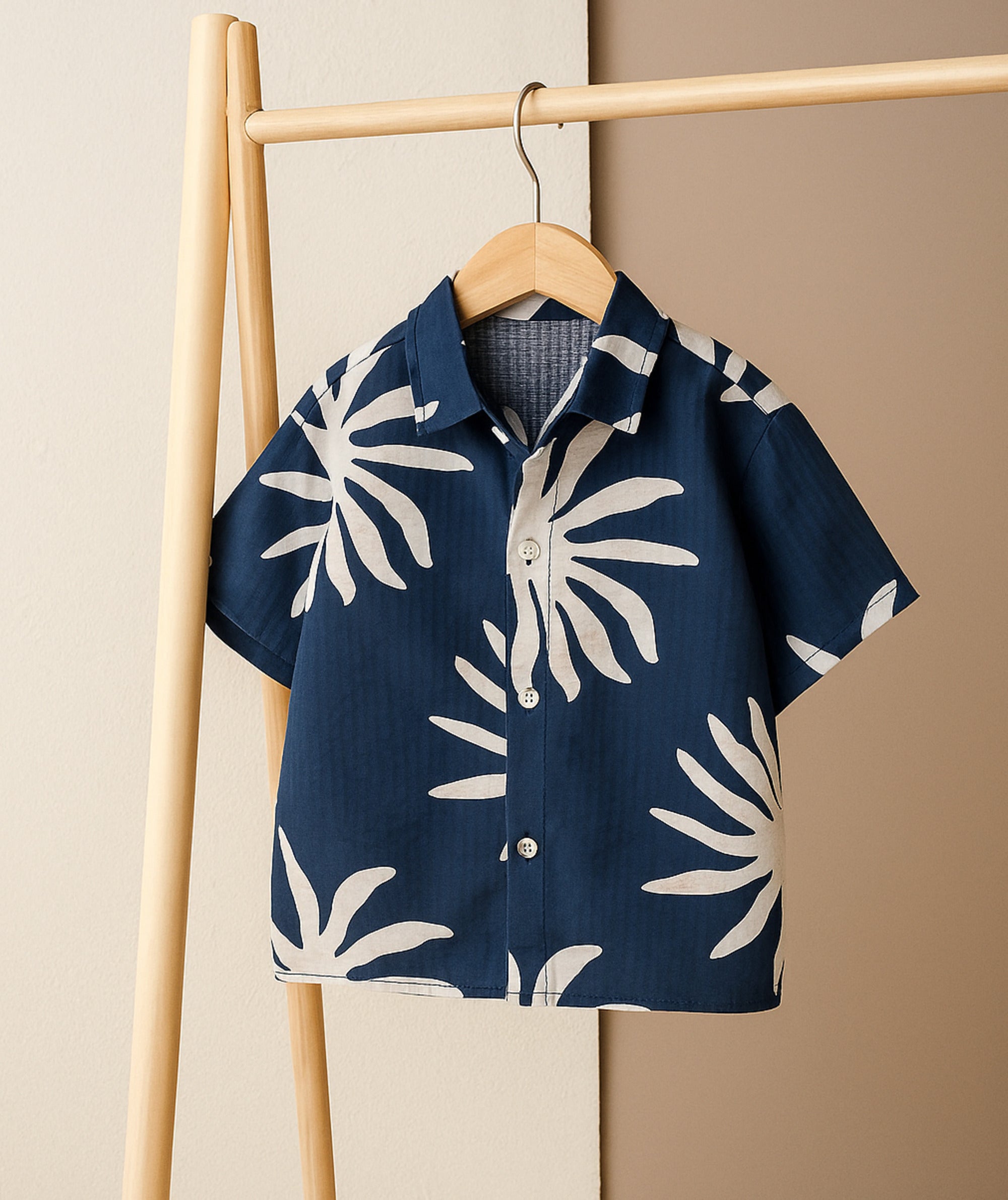 Googo Gaaga Boys Floral Printed Spread Collar Casual Shirt
