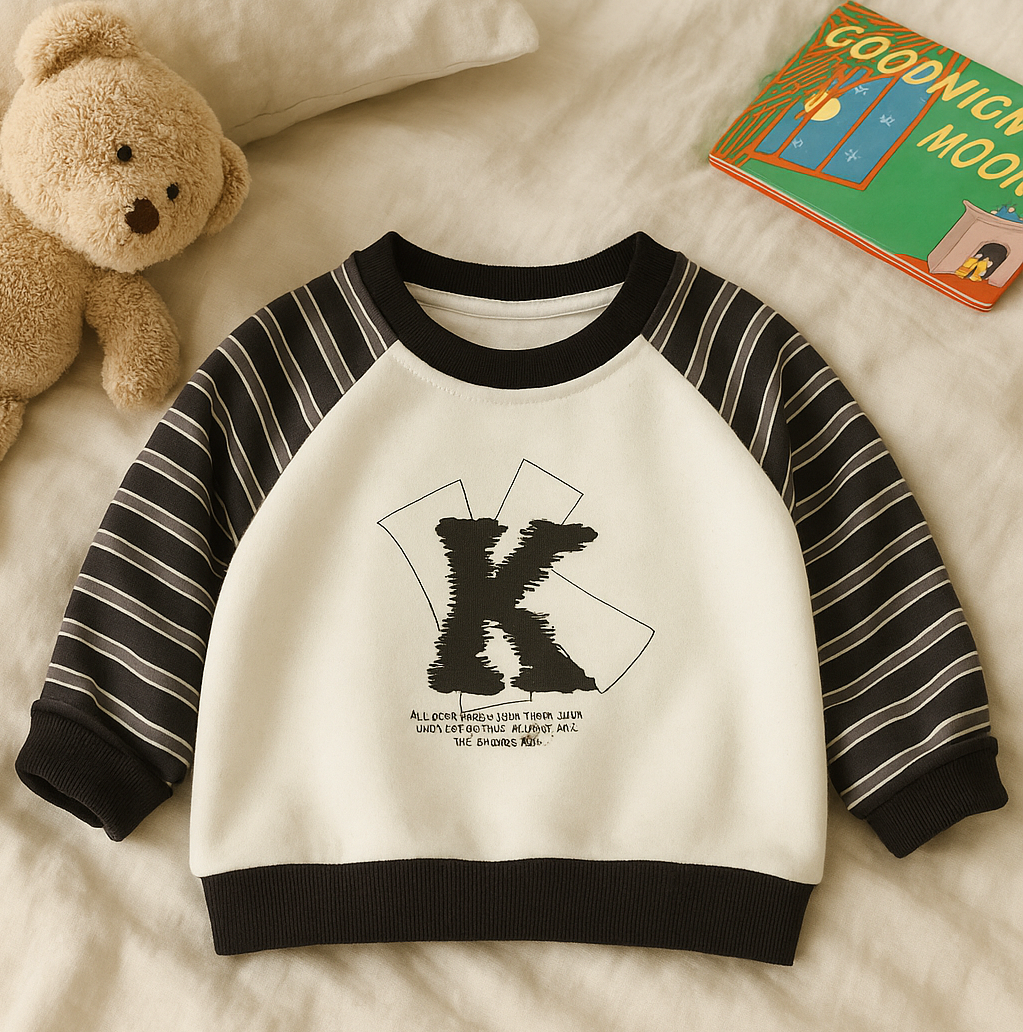 Boy's Cotton Knit Light Winter Full Sleeves Text Print Sweatshirt - Cream